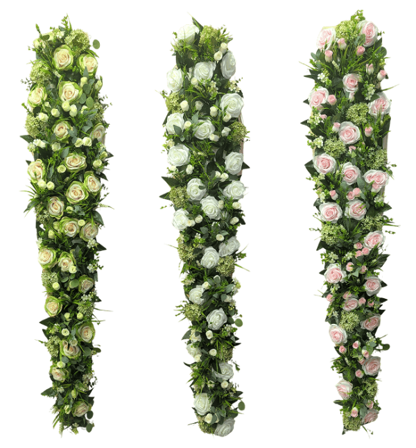 Planche de fleurs artificielles roses élégance